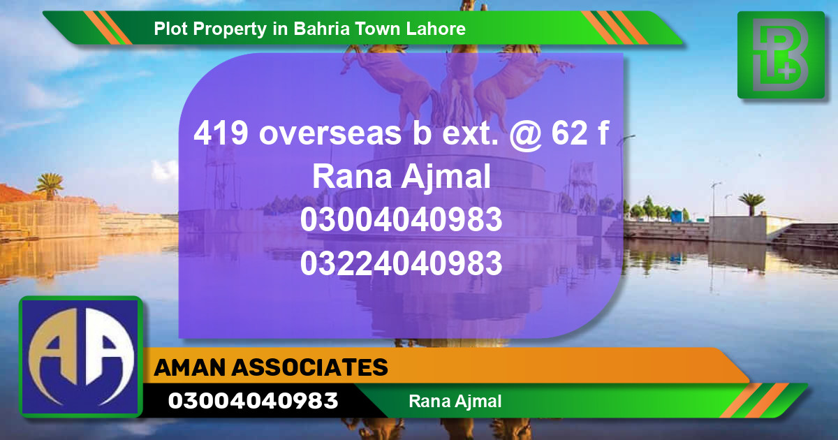 Residential Plot for Sale in Bahria Town, Lahore - (BP-55330)