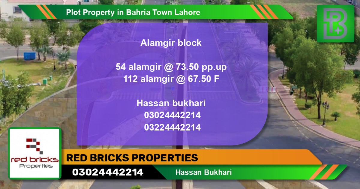 Residential Plot for Sale in Bahria Town, Lahore - (BP-55332)