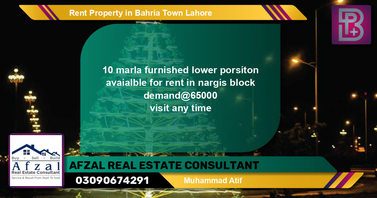 Residential Property for Rent in Bahria Town, Lahore - (BP-55345)