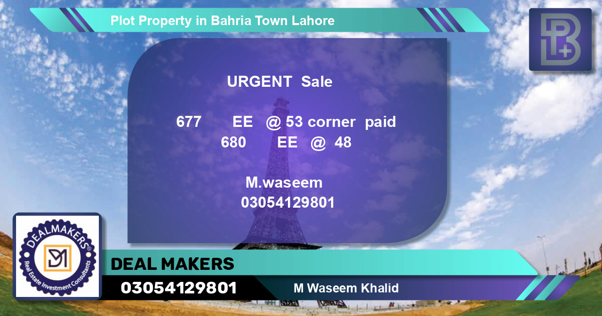 Residential Plot for Sale in Bahria Town, Lahore - (BP-55346)