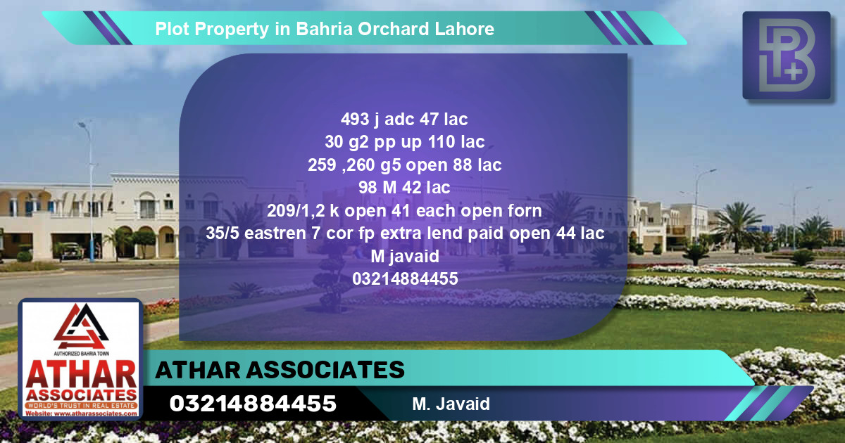 Residential Plot for Sale in Bahria Orchard, Lahore - (BP-55358)