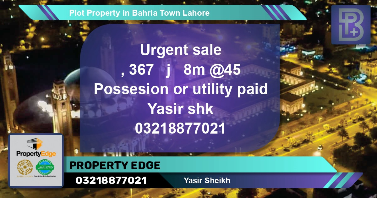Residential Plot for Sale in Bahria Town, Lahore - (BP-55378)