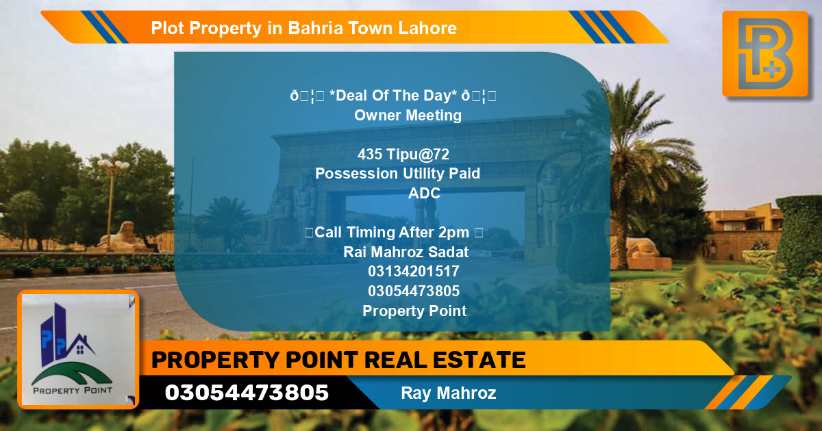 Residential Plot for Sale in Bahria Town, Lahore - (BP-55394)