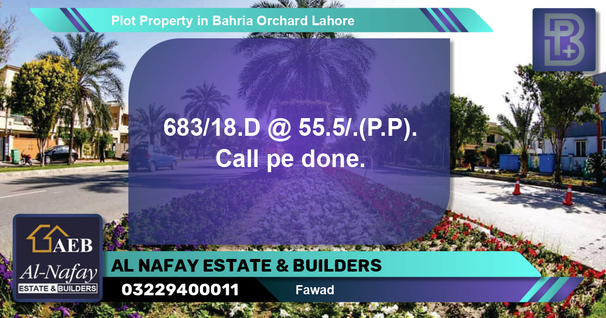 Residential Plot for Sale in Bahria Orchard, Lahore - (BP-55398)