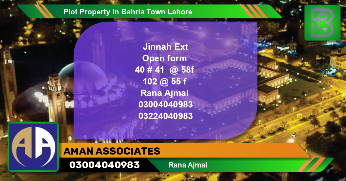 Residential Plot for Sale in Bahria Town, Lahore - (BP-55425)