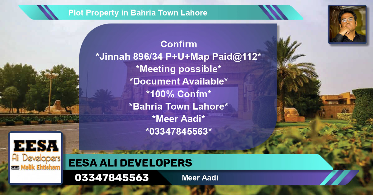 Residential Plot for Sale in Bahria Town, Lahore - (BP-55428)