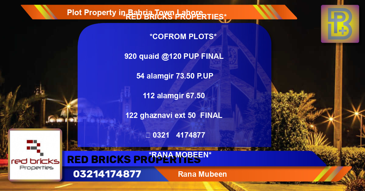 Residential Plot for Sale in Bahria Town, Lahore - (BP-55509)