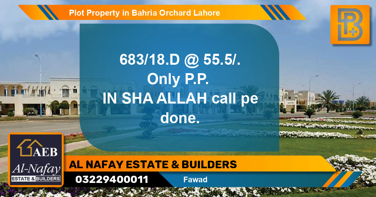 Residential Plot for Sale in Bahria Orchard, Lahore - (BP-55518)