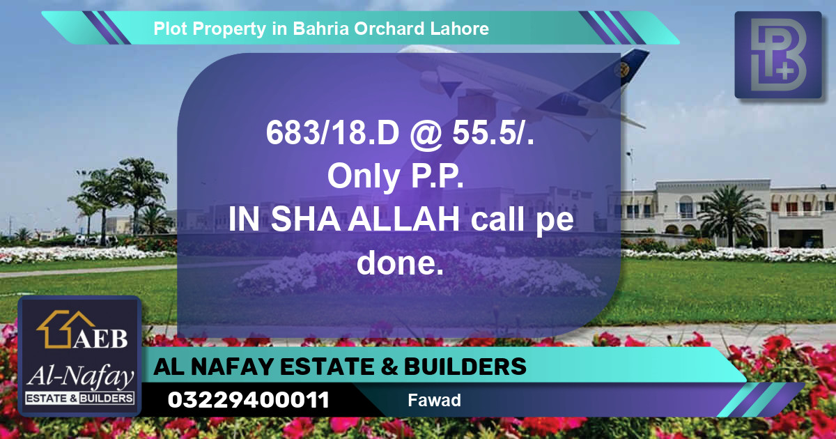 Residential Plot for Sale in Bahria Orchard, Lahore - (BP-55520)