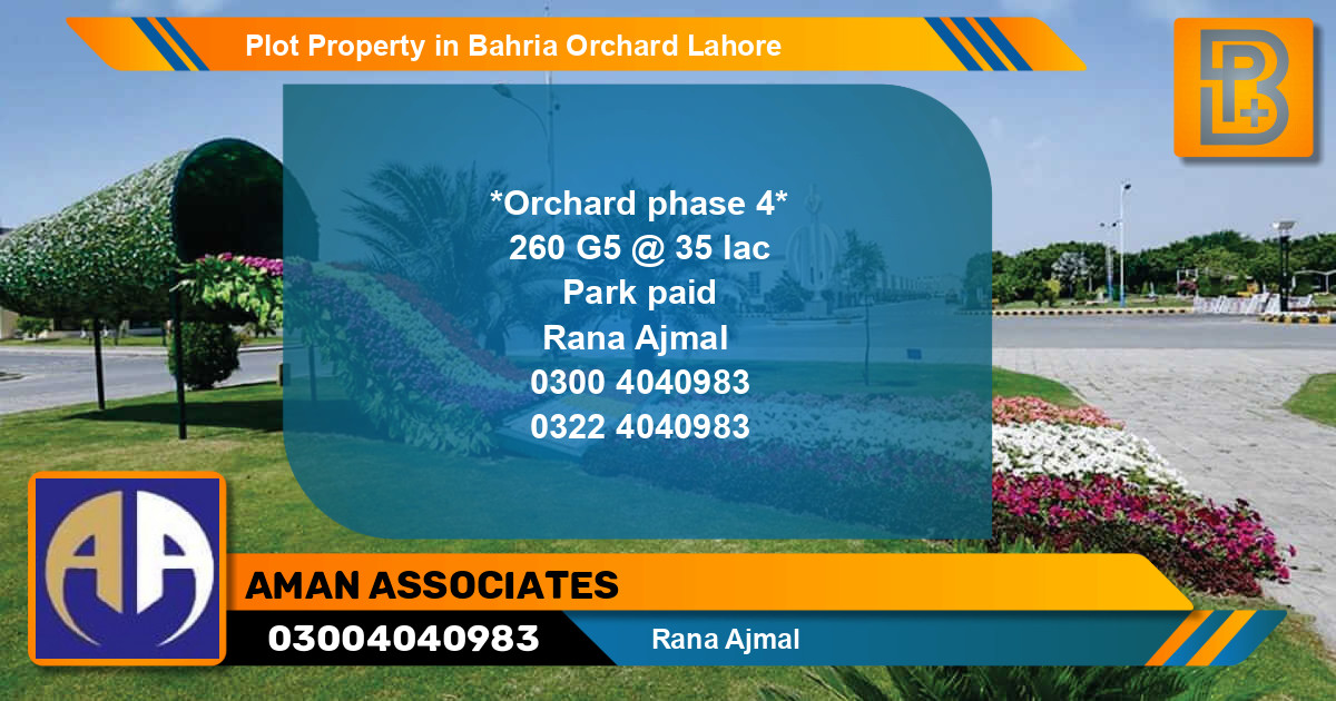 Residential Plot for Sale in Bahria Orchard, Lahore - (BP-55524)