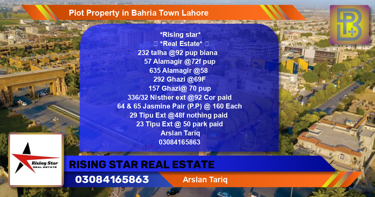 Residential Plot for Sale in Bahria Town, Lahore - (BP-55531)