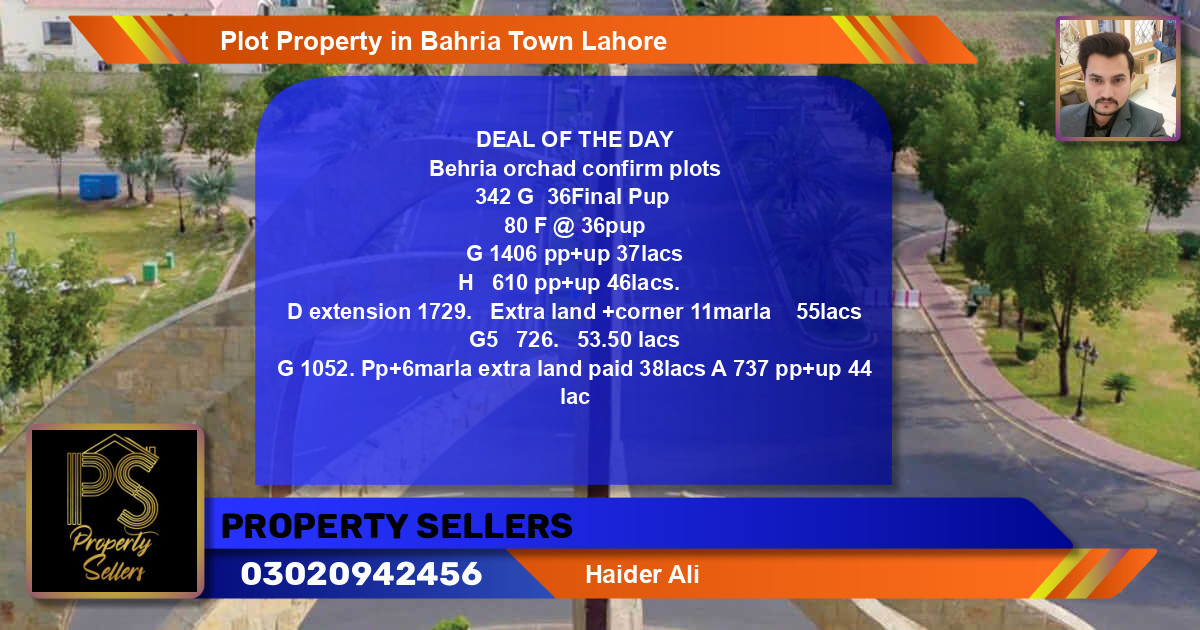 Residential Plot for Sale in Bahria Town, Lahore - (BP-55544)