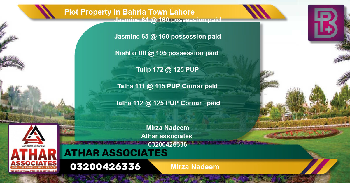 Residential Plot for Sale in Bahria Town, Lahore - (BP-55559)
