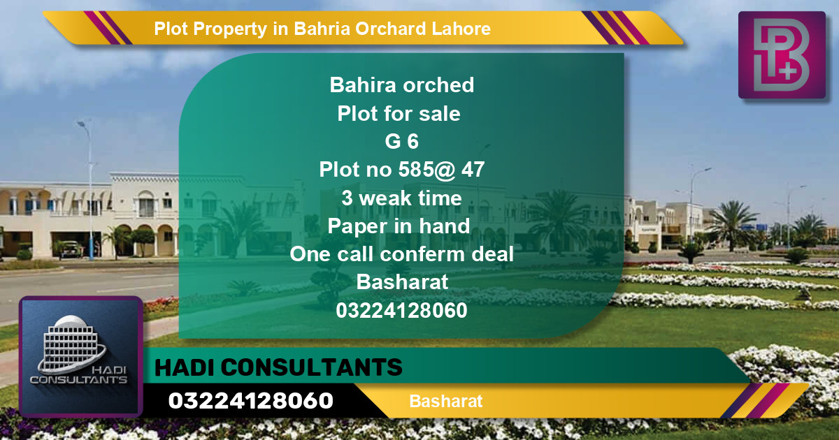 Residential Plot for Sale in Bahria Orchard, Lahore - (BP-55566)