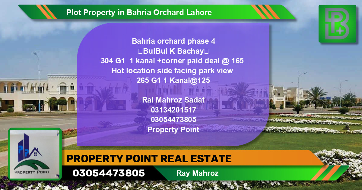 Residential Plot for Sale in Bahria Orchard, Lahore - (BP-55567)