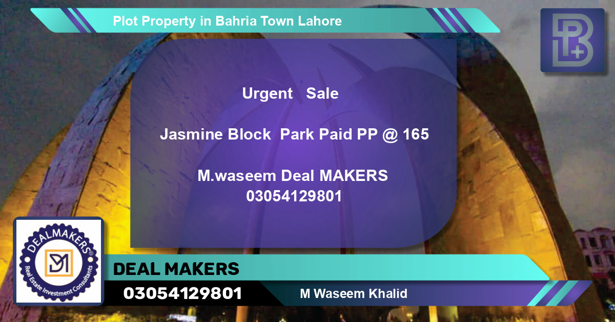 Residential Plot for Sale in Bahria Town, Lahore - (BP-55576)