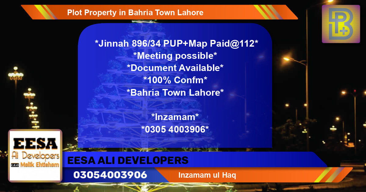 Residential Plot for Sale in Bahria Town, Lahore - (BP-55578)