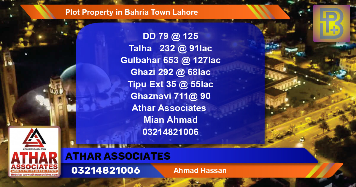 Residential Plot for Sale in Bahria Town, Lahore - (BP-55625)