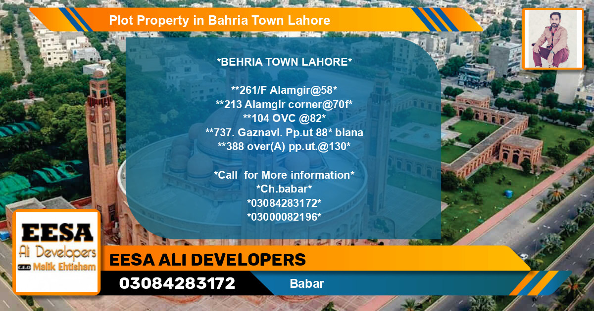 Residential Plot for Sale in Bahria Town, Lahore - (BP-55630)