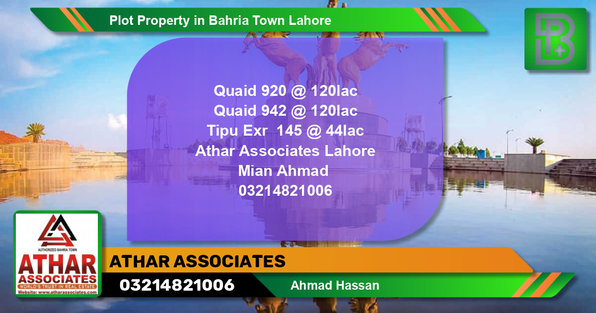 Residential Plot for Sale in Bahria Town, Lahore - (BP-55631)