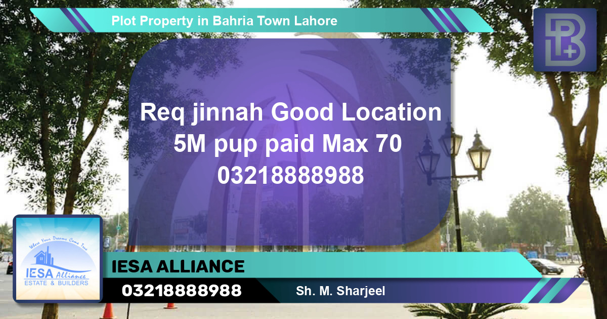 Residential Plot for Sale in Bahria Town, Lahore - (BP-55646)