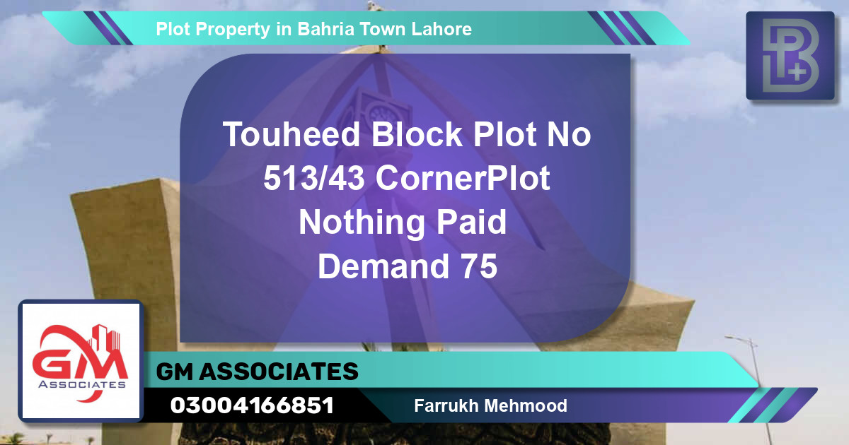 Residential Plot for Sale in Bahria Town, Lahore - (BP-55654)