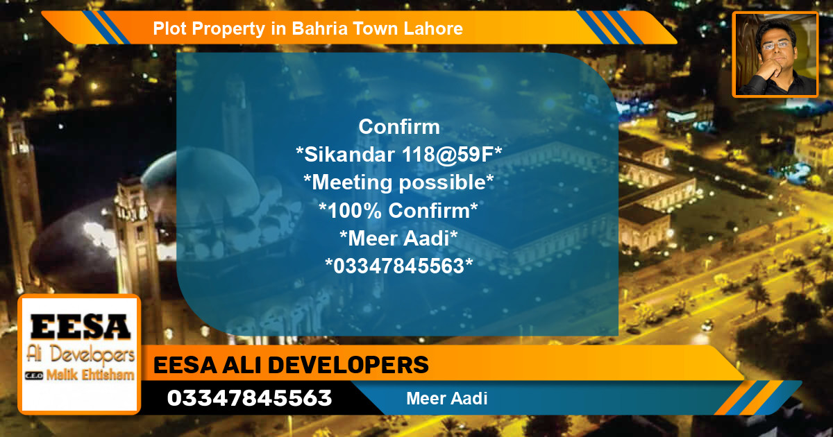 Residential Plot for Sale in Bahria Town, Lahore - (BP-55663)