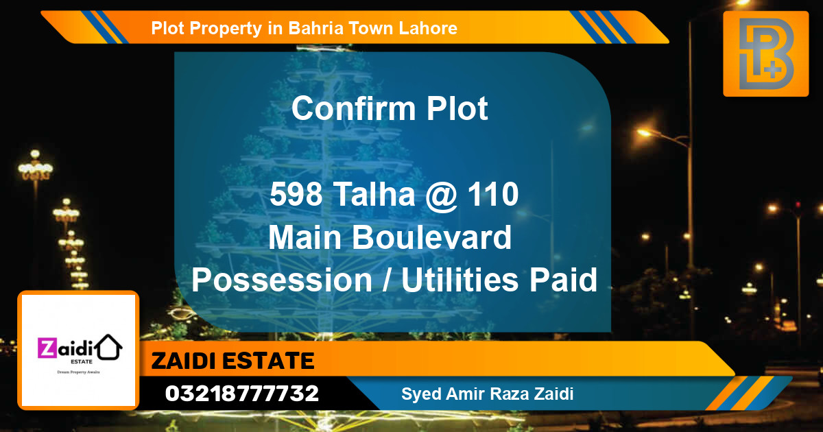 Residential Plot for Sale in Bahria Town, Lahore - (BP-55668)