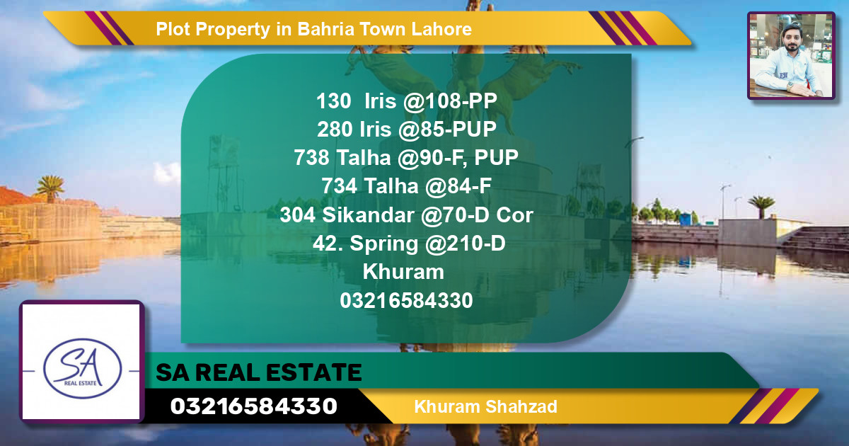 Residential Plot for Sale in Bahria Town, Lahore - (BP-55677)