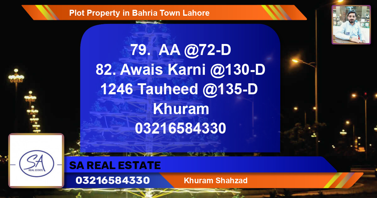 Residential Plot for Sale in Bahria Town, Lahore - (BP-55678)