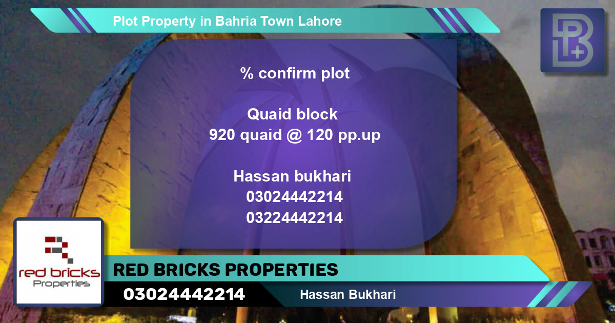 Residential Plot for Sale in Bahria Town, Lahore - (BP-55690)