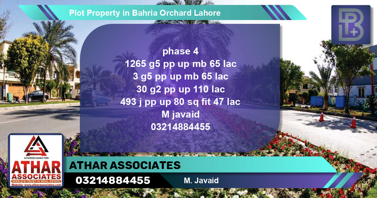 Residential Plot for Sale in Bahria Orchard, Lahore - (BP-55693)