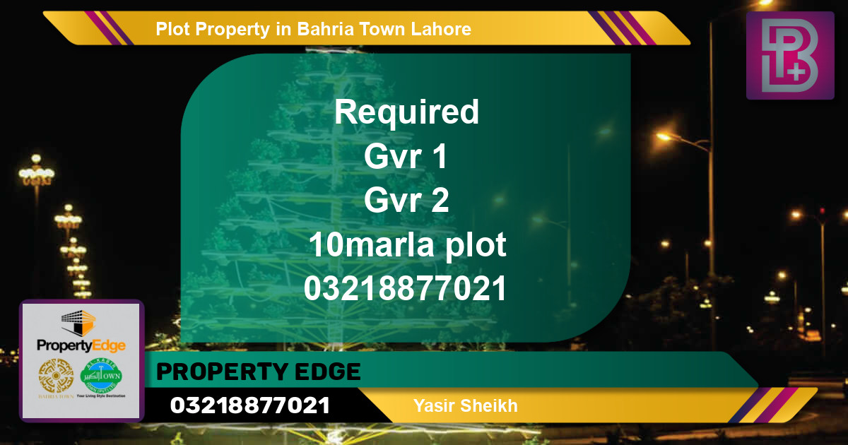 Residential Plot for Sale in Bahria Town, Lahore - (BP-55701)