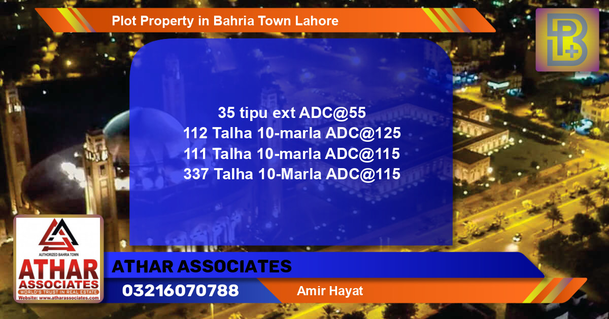 Residential Plot for Sale in Bahria Town, Lahore - (BP-55722)