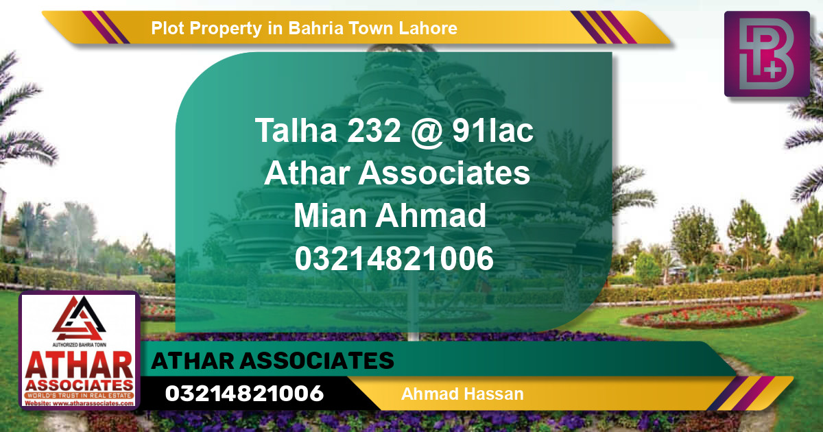 Residential Plot for Sale in Bahria Town, Lahore - (BP-55723)