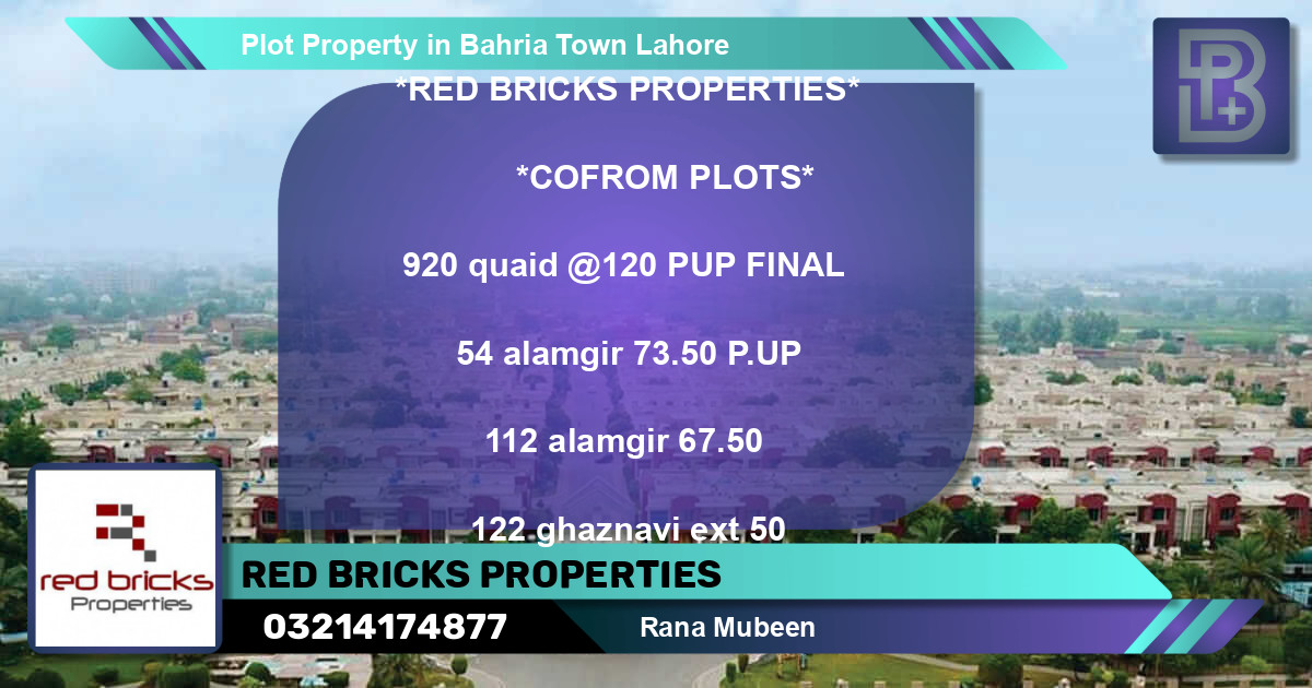 Residential Plot for Sale in Bahria Town, Lahore - (BP-55730)