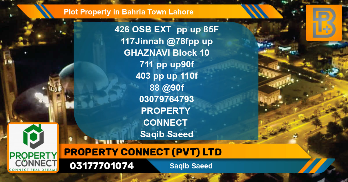 Residential Plot for Sale in Bahria Town, Lahore - (BP-55737)