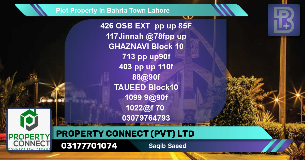 Residential Plot for Sale in Bahria Town, Lahore - (BP-55742)