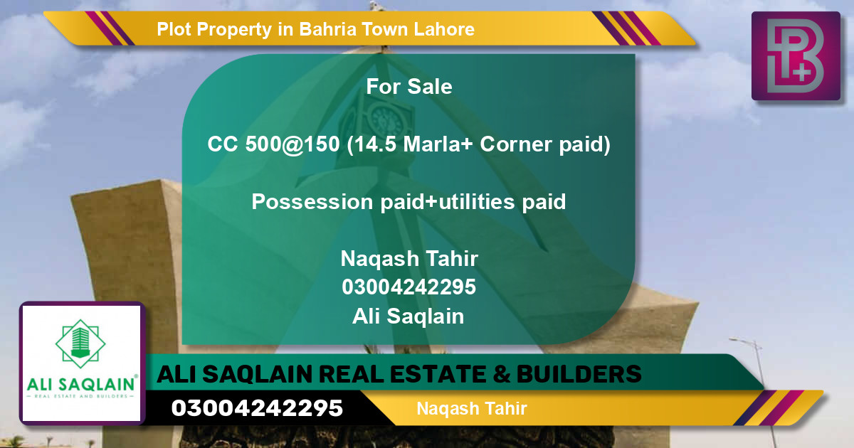 Residential Plot for Sale in Bahria Town, Lahore - (BP-55750)