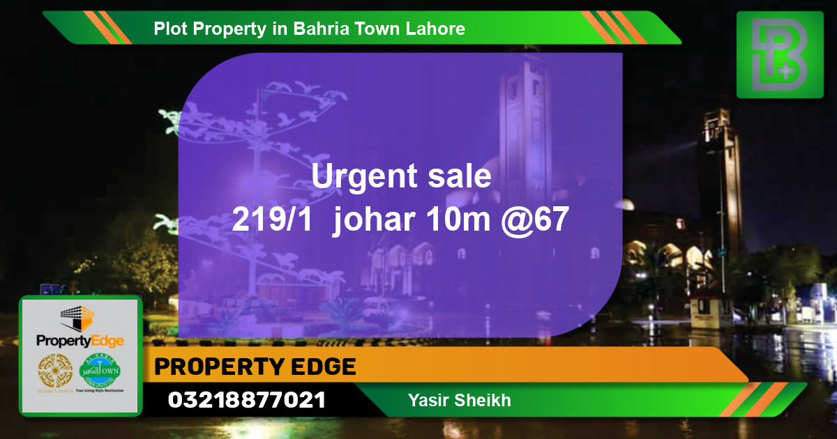 Residential Plot for Sale in Bahria Town, Lahore - (BP-55770)
