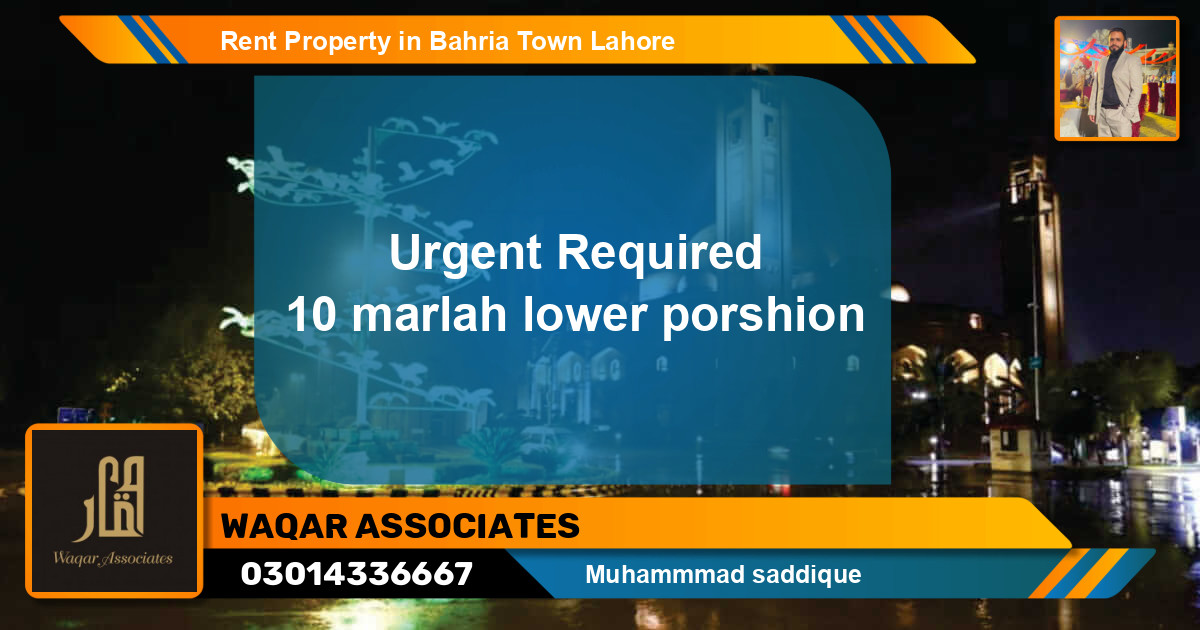 Residential Property for Rent in Bahria Town, Lahore - (BP-55963)