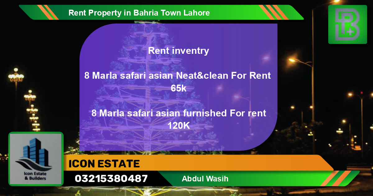 Residential Property for Rent in Bahria Town, Lahore - (BP-55970)