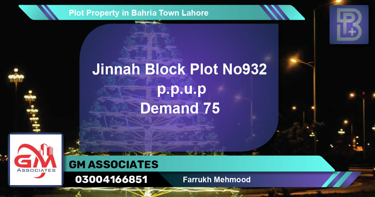 Residential Plot for Sale in Bahria Town, Lahore - (BP-56058)