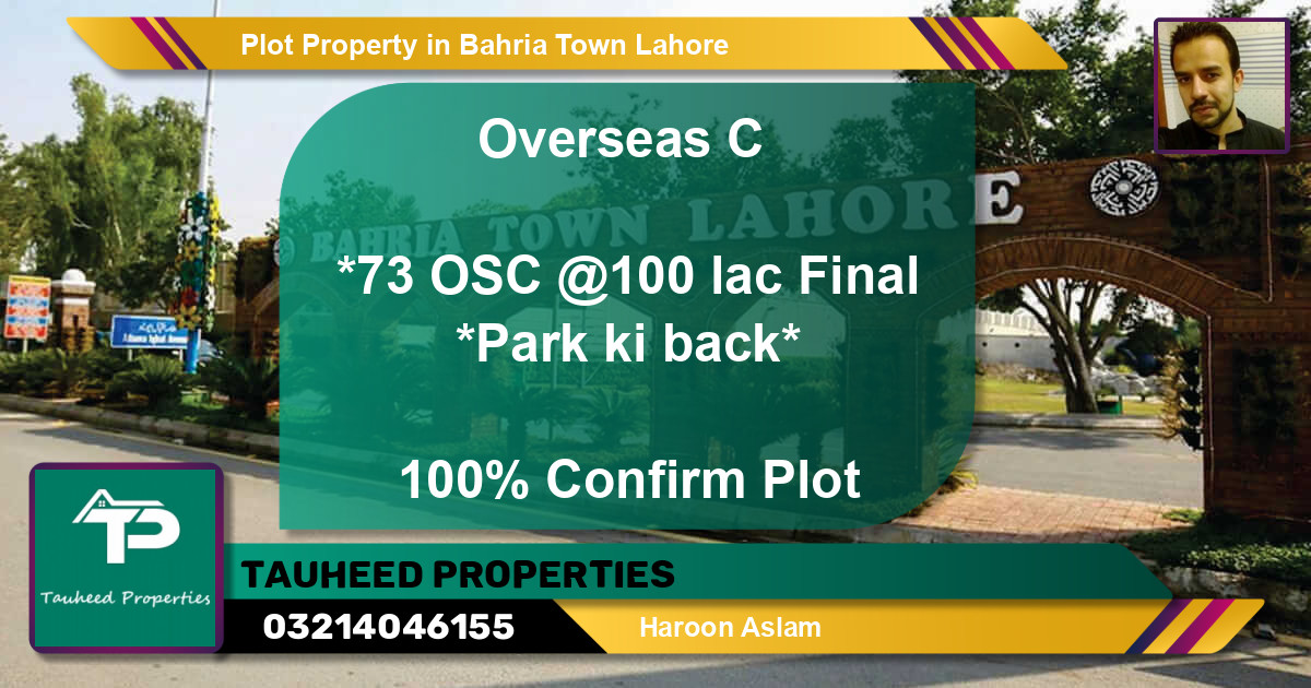 Residential Plot for Sale in Bahria Town, Lahore - (BP-56066)