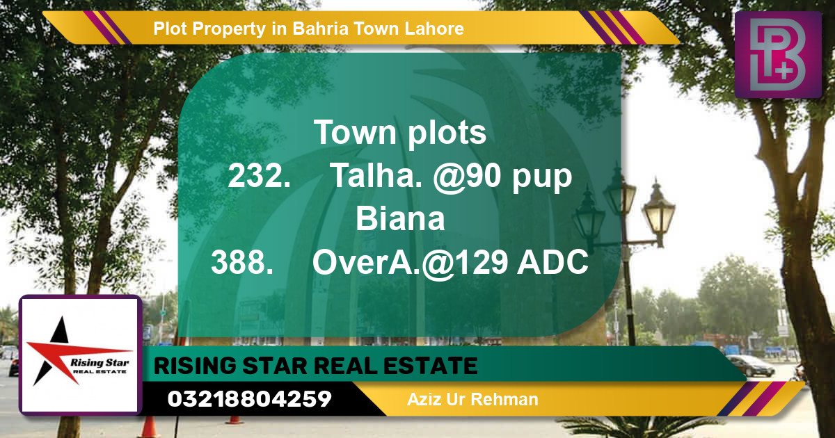 Residential Plot for Sale in Bahria Town, Lahore (BP56072) Bahria Plus
