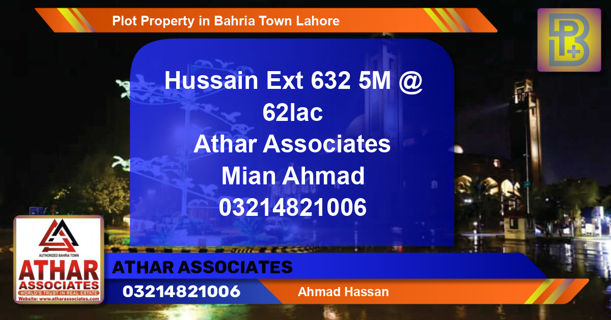 Residential Plot for Sale in Bahria Town, Lahore - (BP-56104)