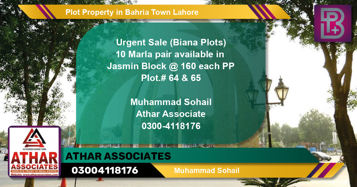 Residential Plot for Sale in Bahria Town, Lahore - (BP-56105)