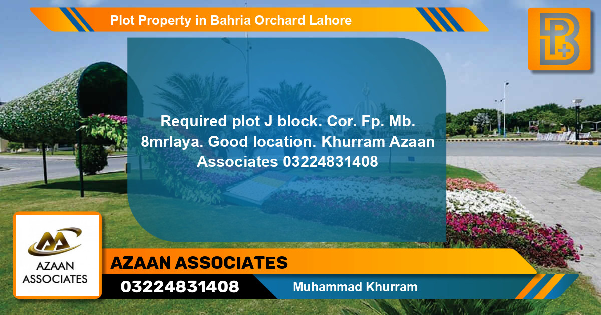 Residential Plot for Sale in Bahria Orchard, Lahore - (BP-56109)
