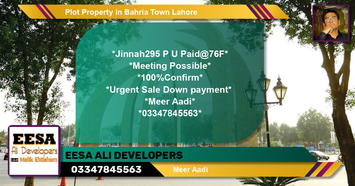 Residential Plot for Sale in Bahria Town, Lahore - (BP-56110)