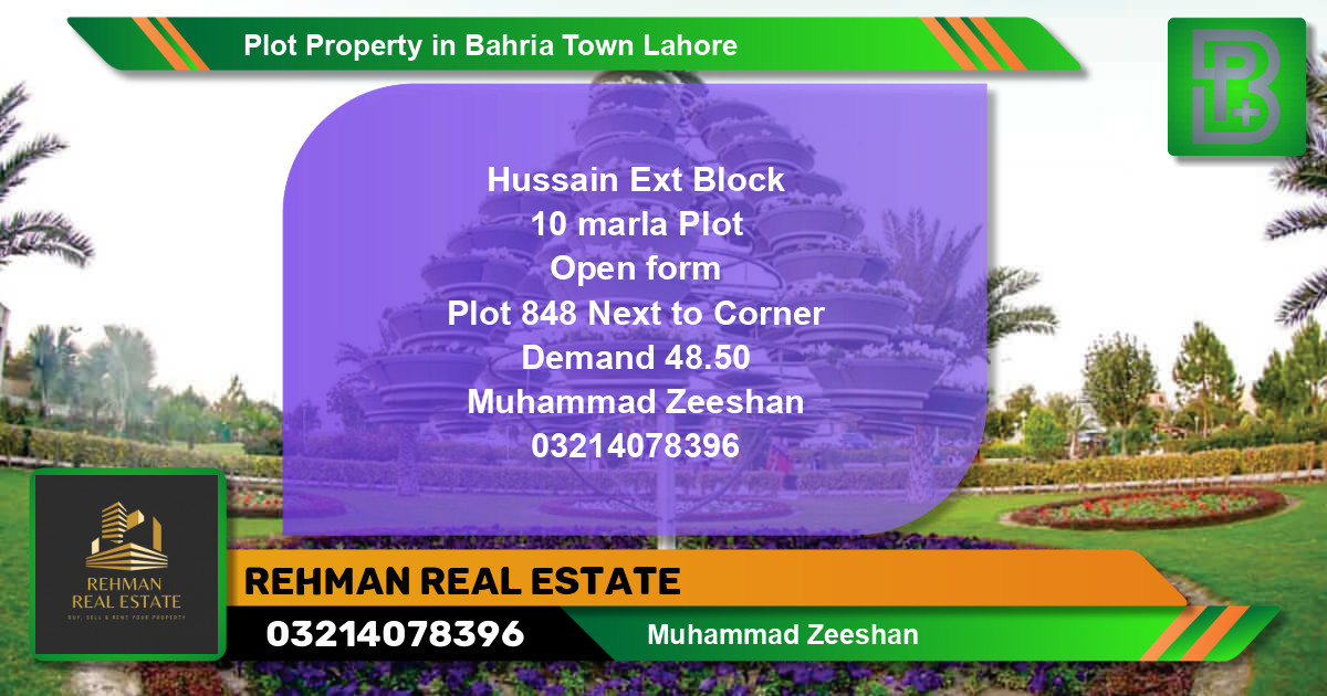 Residential Plot for Sale in Bahria Town, Lahore - (BP-56134)